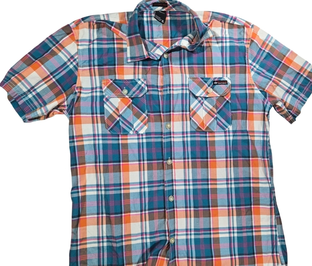 Enyce Men's Vibrant Plaid Button Down Shirt Size XL